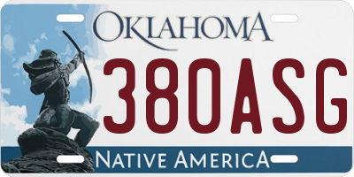 OK license plate 380ASG