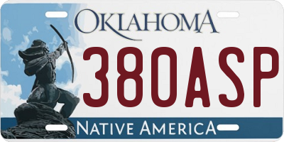 OK license plate 380ASP