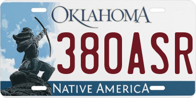 OK license plate 380ASR