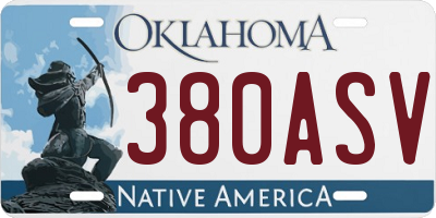 OK license plate 380ASV