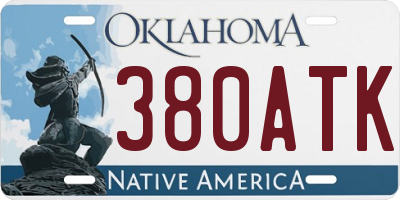 OK license plate 380ATK