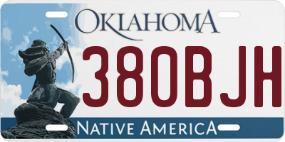 OK license plate 380BJH