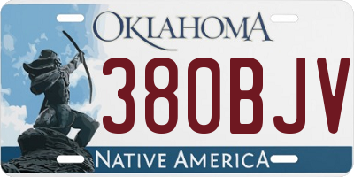 OK license plate 380BJV