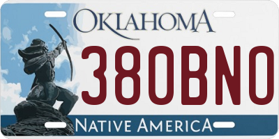 OK license plate 380BNO