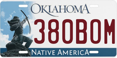 OK license plate 380BOM