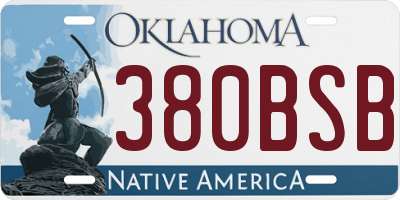 OK license plate 380BSB