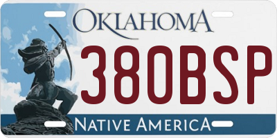 OK license plate 380BSP