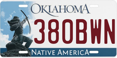 OK license plate 380BWN