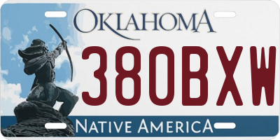 OK license plate 380BXW