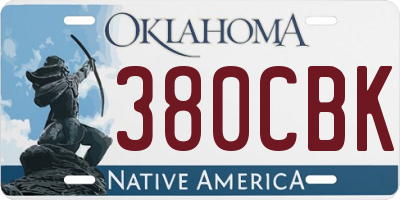 OK license plate 380CBK