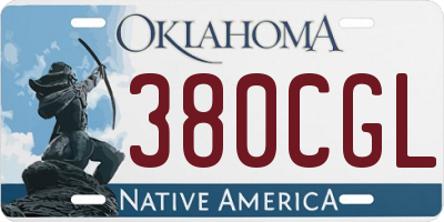 OK license plate 380CGL