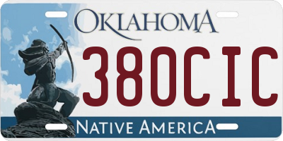OK license plate 380CIC