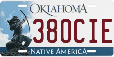 OK license plate 380CIE