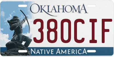 OK license plate 380CIF