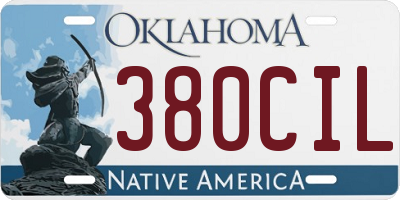 OK license plate 380CIL