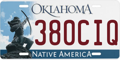 OK license plate 380CIQ