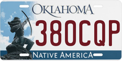 OK license plate 380CQP