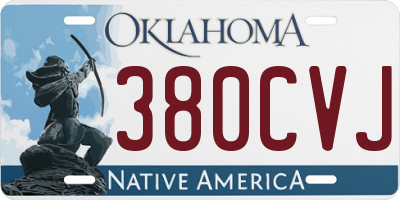 OK license plate 380CVJ