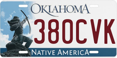 OK license plate 380CVK