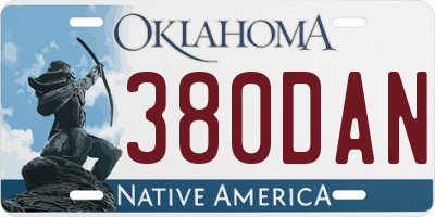 OK license plate 380DAN