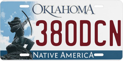 OK license plate 380DCN