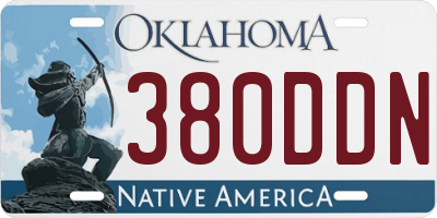 OK license plate 380DDN