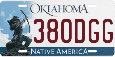 OK license plate 380DGG