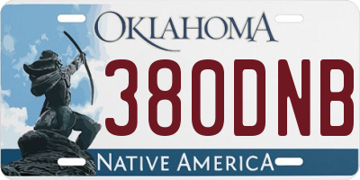 OK license plate 380DNB