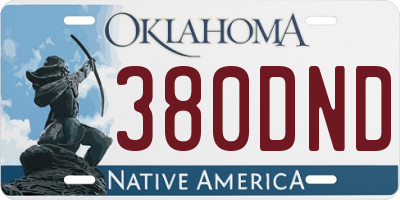 OK license plate 380DND