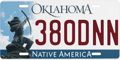 OK license plate 380DNN