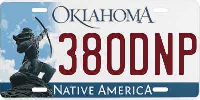 OK license plate 380DNP