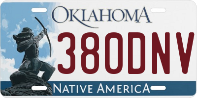 OK license plate 380DNV