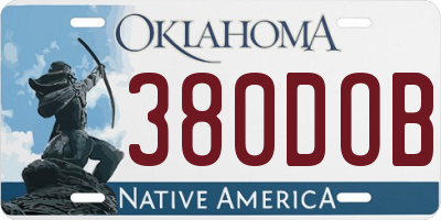 OK license plate 380DOB