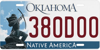 OK license plate 380DOO