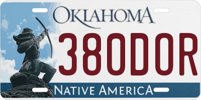 OK license plate 380DOR