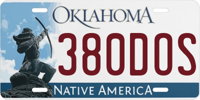 OK license plate 380DOS