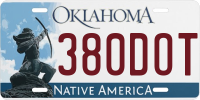OK license plate 380DOT