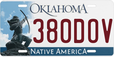 OK license plate 380DOV
