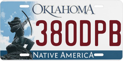 OK license plate 380DPB