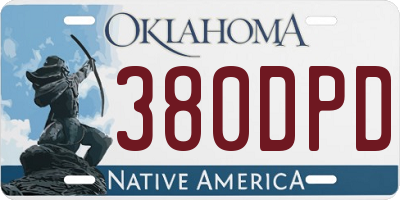 OK license plate 380DPD