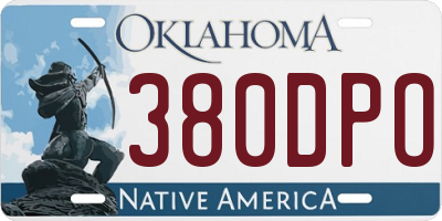OK license plate 380DPO