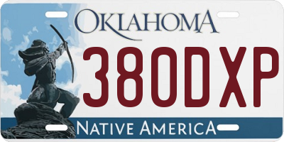OK license plate 380DXP