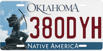 OK license plate 380DYH