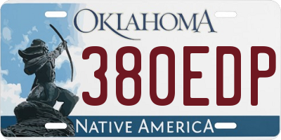 OK license plate 380EDP