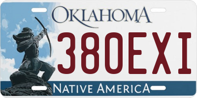 OK license plate 380EXI