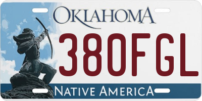 OK license plate 380FGL