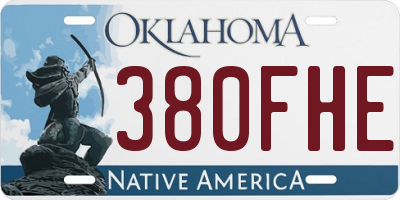 OK license plate 380FHE
