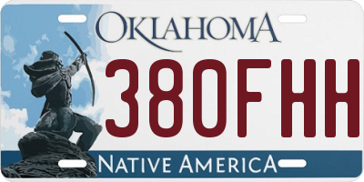 OK license plate 380FHH