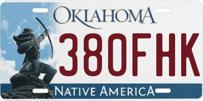 OK license plate 380FHK