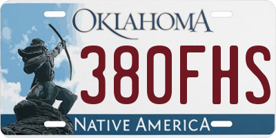 OK license plate 380FHS